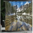 thumbnail image 4 of Ambesonne America Shower Curtain, Mountain Lake Park West, 69"Wx84"L, Green Brown Blue, 4 of 5