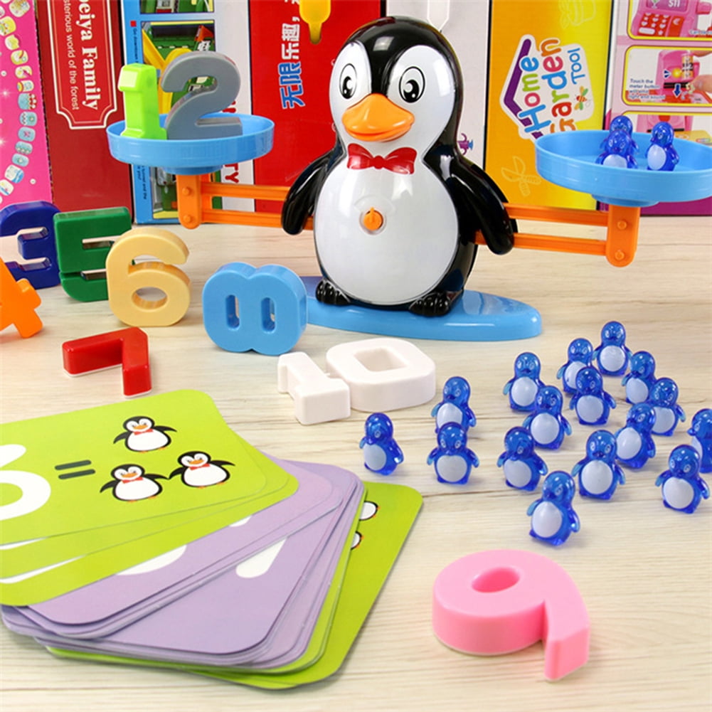 Penguin Kids Learning Counting Toys Math Match Game Balance Scale Toys /Neu 