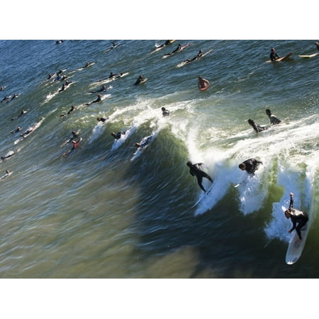 Memorial Paddle Out in Remembrance for Professional Surfer Andy Irons, Huntington Beach, Usa Print Wall Art By Micah