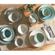 Sango Siterra Artist's Blend Stoneware Dinnerware Set, 16-piece, Sage/Blue/Gray/Cream