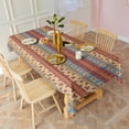 thumbnail image 3 of Red and Yellow Geometric Striped Pattern Rectangle Tablecloth 60"x102",Waterproof Polyester Rectangle Table Cloth, Wipeable Spillproof Polyester Tablecloth for Dining, Camping, Indoor and Outdoor, 3 of 6