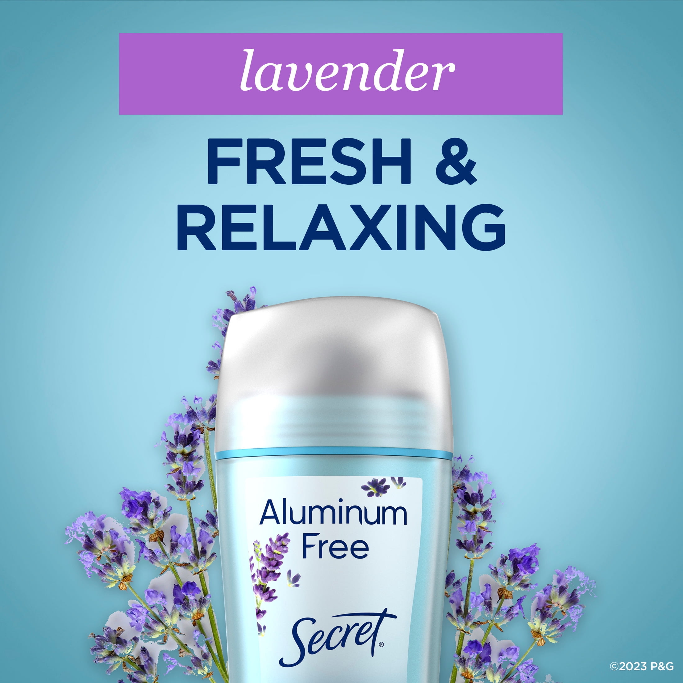 (2 pack) Secret Aluminum Free Deodorant for Women, Lavender, 2.4 oz
