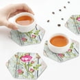 thumbnail image 7 of Pofeuu Vintage Wood Background with Floral Print Leather Coasters Set of 6, Round Cups Mugs Mat Pad for Home Kitchen Heat Resistant Drink Coasters,Hexagon, 7 of 7