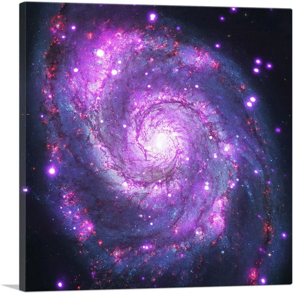 ARTCANVAS Spiral Whirlpool Galaxy Square Hubble Telescope NASA Photograph Canvas Art Print - Size: 18" x 18" (0.75" Deep)