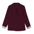 thumbnail image 6 of GILIGEGE Two Piece Sets for Women Women's Spring Solid Color with Pockets Color Blocked Cuffs Wide Leg Pants Loose Casual Pants Suit Set Rd2 M, 6 of 9