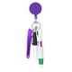 thumbnail image 5 of Porta credencial retráctil, bolígrafo compacto Shuttle con llavero con hebilla de punta fina Violeta, 5 of 9