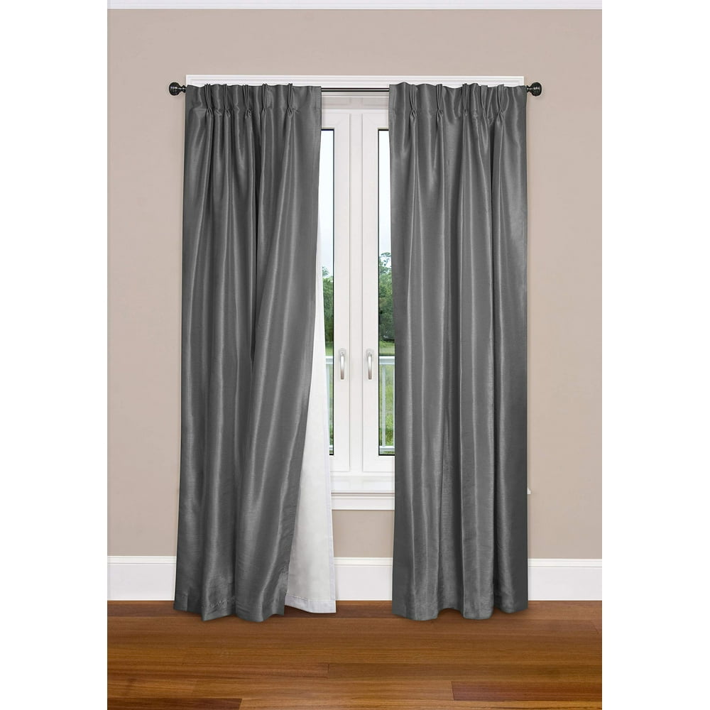 SmartBlock Blackout Curtain Liner Rod Pocket/Hooks, White, 117" L x 40