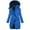 Blue, variant on Women's Long Winter Puffer Coat, Waterproof Warm Parka, Fleece Lined Down Jacket, Faux Fur Hood Parka Quilted Puffer Coat Trendy Fashion Overcoat(White,L)