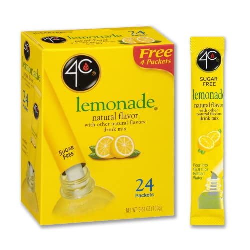 4C Powder Drink Mix Packets, Singles Stix On the Go, Refreshing Sugar Free Water Flavorings, 24