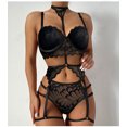 thumbnail image 1 of Lencería sexy de Europa y Estados Unidos Conjunto de tres piezas de lencería sexy con cuello de encaje para mujer, 1 of 6