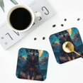 thumbnail image 3 of Bingfone Vintage Starry Sky Moon Wolf Leader Leather Drinks Coasters with Set of 6,Suitable for Home Kitchen,Coffee Cup Coasters Home Gift, 3 of 7
