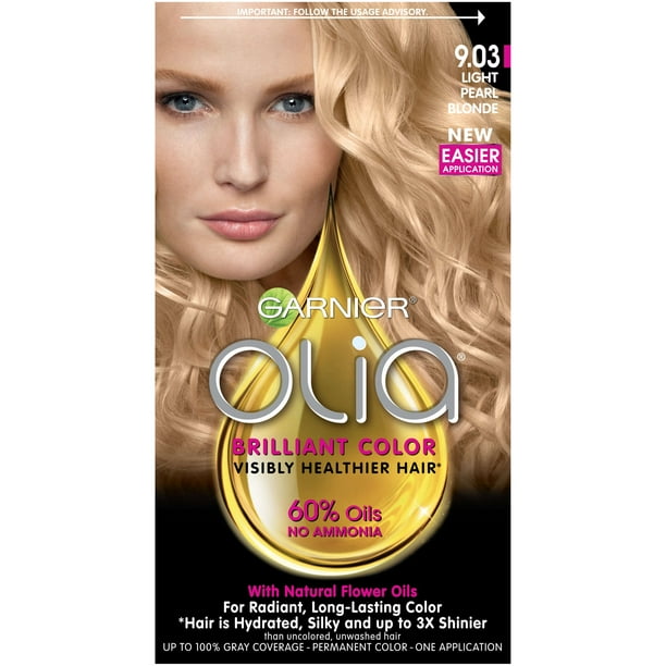 Garnier Olia Oil Powered Permanent Hair Color, 9.03 Light Pearl Blonde