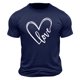 thumbnail image 4 of Tops para hombre, blusas y camisas de cuello redondo y manga corta para hombre. Camiseta/camisa informal de cuello redondo y manga corta con estampado de corazones para hombre. Tops de poliéster para, 4 of 4