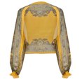 thumbnail image 5 of HNMKIU Wraps Women Elegant Sun Sleeve Arm Thin Long Ice Silk Chiffon Cardigan Wraps Yellow,One Size, 5 of 8