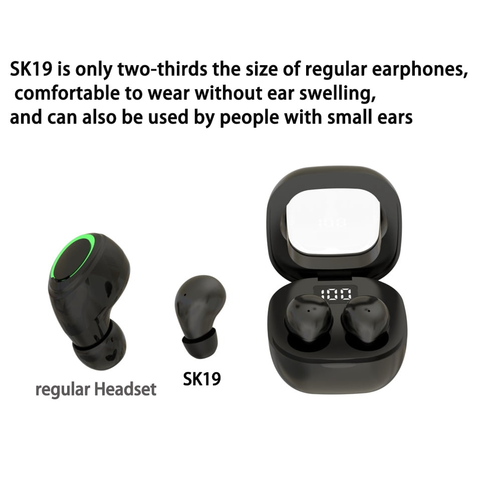 Wireless Bluetooth Headset Mini Ultra Small Sleep New Invisible Earbuds High Sound Quality Headphones Noise Reduction Earphones,black