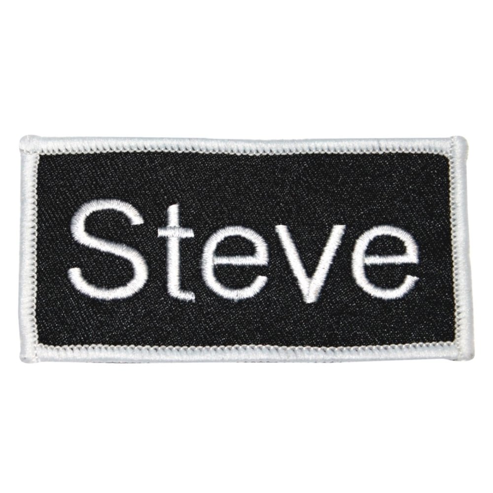 Steve Name Tag Patch Uniform ID Work Shirt Badge Embroidered Iron On