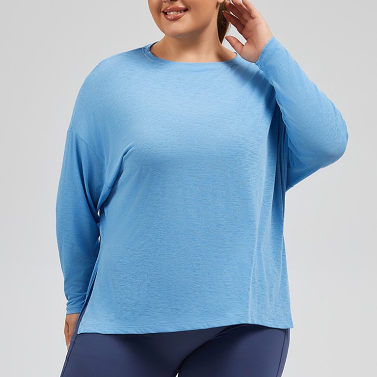JGGSPWM (L-XXXXL) Women Plus Size Long Sleeve Shirts Solid Color