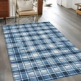 thumbnail image 3 of Blue Plaid Area Rug 3x5 Washable Rug Non Slip Modern Simple Watercolor Buffalo Lattice Large Area Rug Indoor Floor Carpet for Entryway Bedroom Kitchen Living Room Home Office Dining Room Nursery, 3 of 8