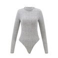 thumbnail image 5 of Black and Friday Clothing Sales Idoravan Bodysuits for Women Long Sleeve,Women's Fashion Sexy Wave Neck Slim Long Sleeve Bodysuit Gray XXL, 5 of 8