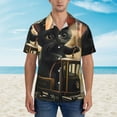 thumbnail image 2 of Vsdgher Adorable Kitten On Mini Train Print Men's Hawaiian Shirts Button Down Tropical Holiday Beach Shirts Vacation Clothes,Large, 2 of 7