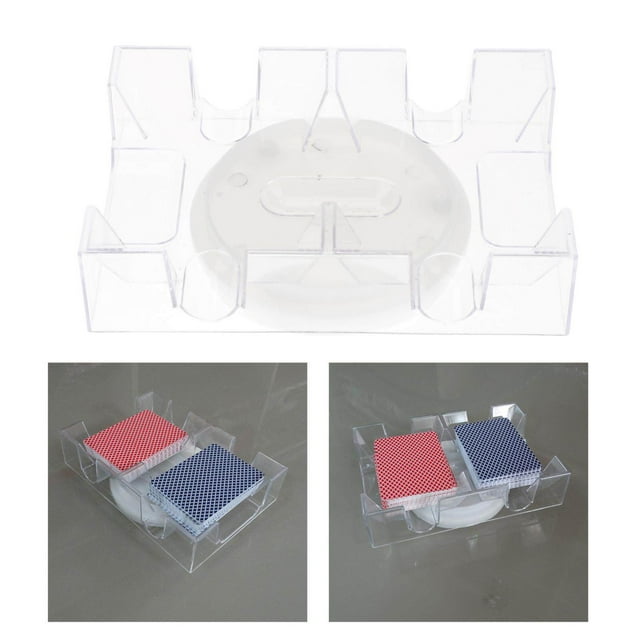 Langgg Rotating Canasta Playing Card Rotating Card organizer Tray Tray Board Game Playing Playing Card Tray Rotating Card Holder Box 2 Deck