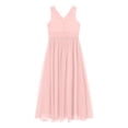 thumbnail image 3 of Miutii Kids Girls Shiny Rhinestones Birthday Party Dress Sleeveless V Neck Wedding Bridesmaid Dress Pink 14, 3 of 9