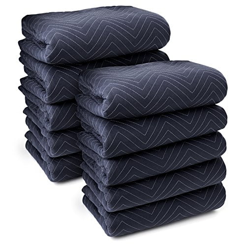 Sure-Max 10 Moving & Packing Blankets - Pro Economy - 80" x 72" (35 lb/dz weight) - Professional Quilted Shipping Furniture Pa