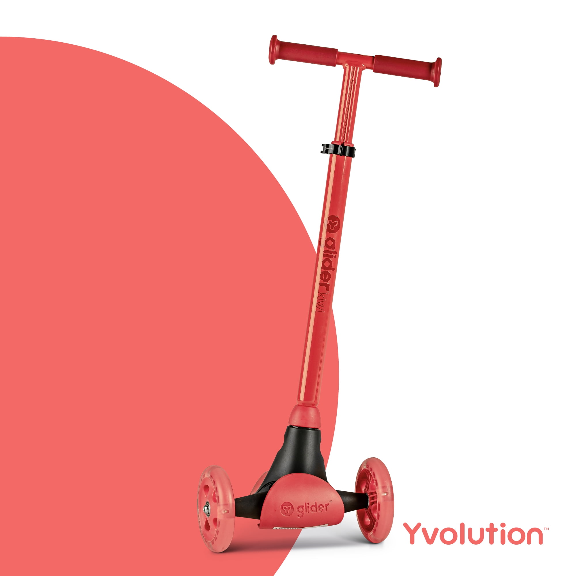 Yvolution Y Glider Kiwi | Patinete de tres ruedas para niños con ruedas LED  para niños a partir de 3 años (verde)