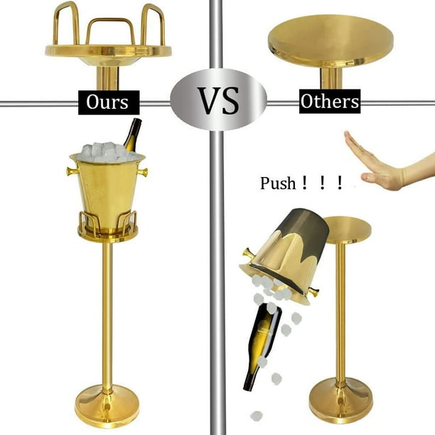Gold champagne store bucket with stand