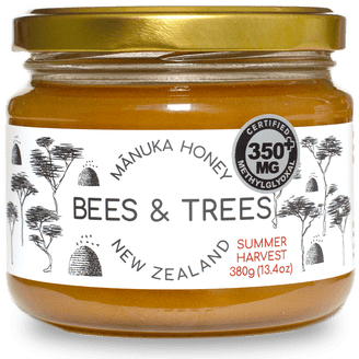 Bees & Trees, Manuka Honey, 550+MGO, 380g/13.4oz Raw NZ Honey