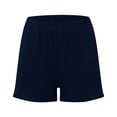 thumbnail image 4 of DHFJKG Women's Summer Linen Shorts Loose Fit Straight Leg Casual High Rise Sports Elastic Waist Shorts With Pockets Solid Color Soft Bottoms, 4 of 5