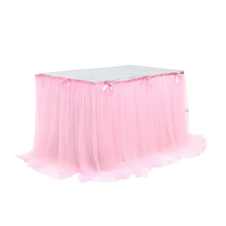 

Frehsky niture Table Skirt Wedding Birthday Party Dessert Table Decoration Tulle Table Skirt