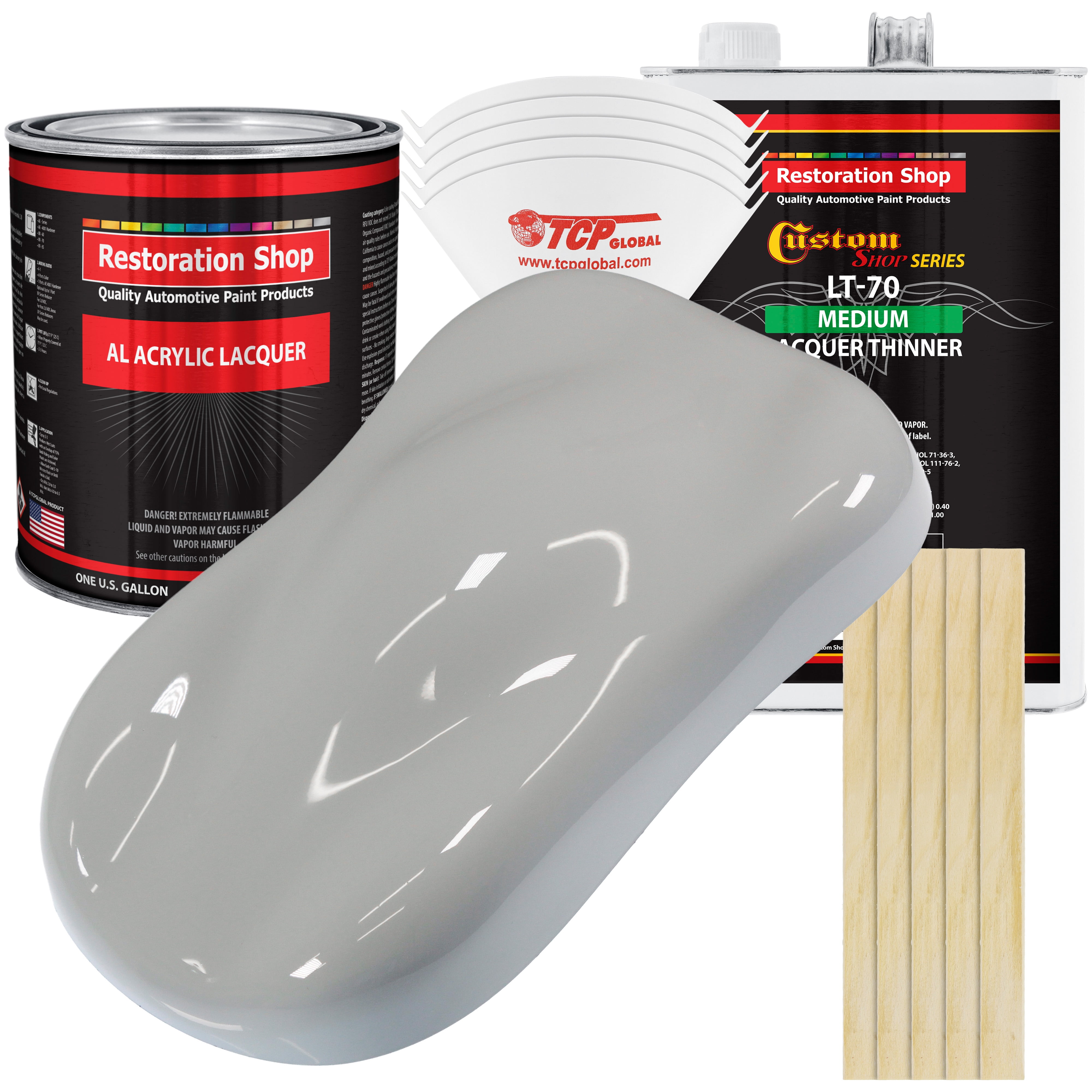 Restoration Shop Mesa Gray Acrylic Lacquer Auto Paint Complete Gallon Paint Kit with Medium