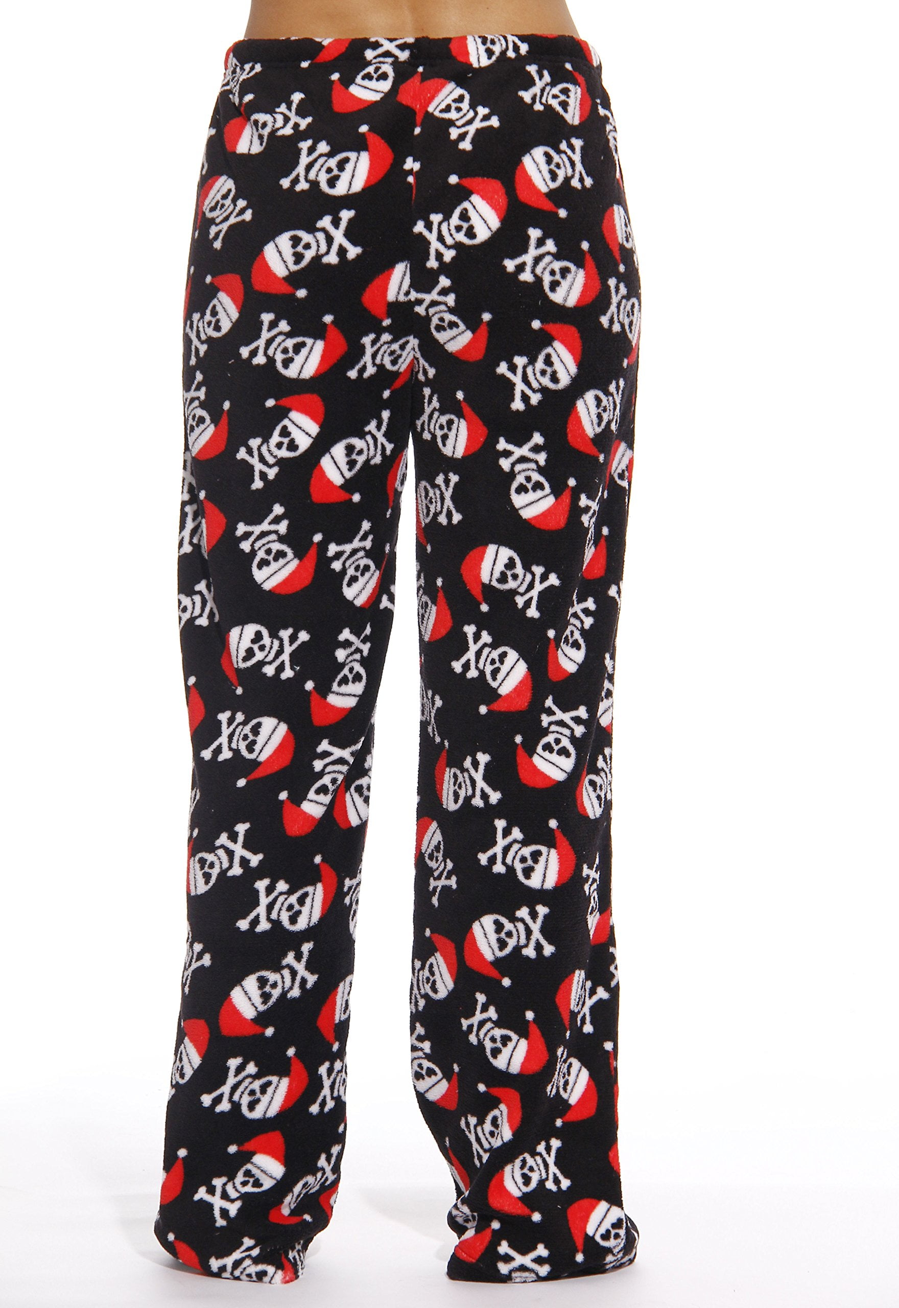 Just Love Fleece Pajama Pants for Women Sleepwear PJs (Black - Santa Skull,  1X) 