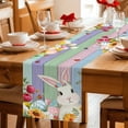 thumbnail image 5 of Easter Bunny Table Runner 72 Inches Long Farmhouse Dress Scarves, Farmhouse Watercolor Eggs Tulip Wood Grain Dining Tablerunner for Coffee Table/Kitchen Island/Party Décor, 13" x 72", 5 of 8