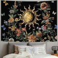 thumbnail image 2 of Orinice  Floral Plants Tapestry Sun and Moon Tapestry Retro Botanical Flowers Butterfly Tapestry Black Starry Sky Wall Tapestry Vintage Boho Aesthetic Tapestry Wall Hanging for Bedroom 40x30inch, 2 of 6