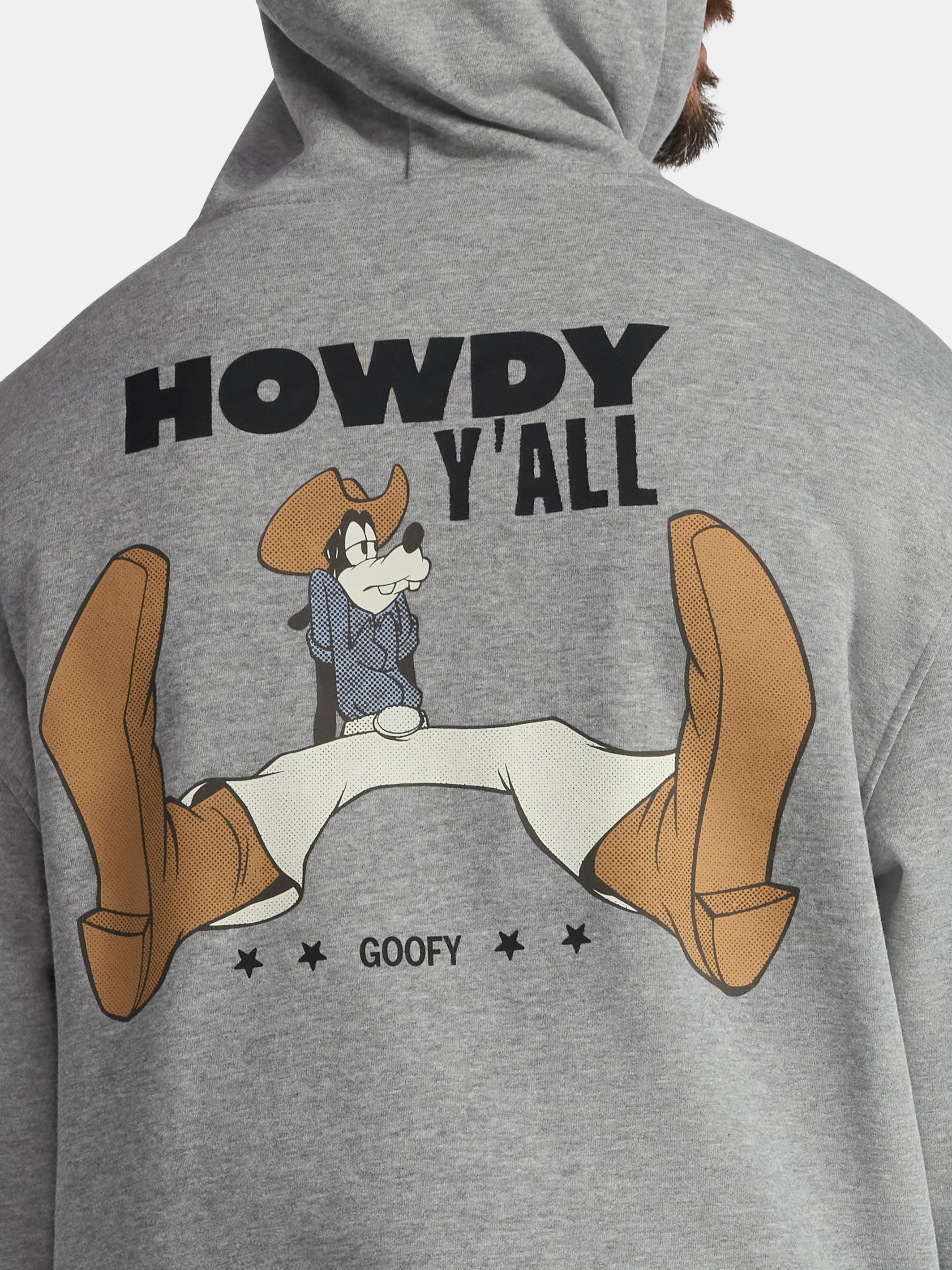 Disney Goofy Men's and Big Men's Howdy Y'all Graphic Fleece Zip Up Hoodie, Sizes S-3XL
