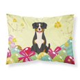thumbnail image 1 of Funda De Almohada Estándar De Tela Entlebucher Con Huevos De Pascua, 1 of 2
