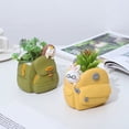 thumbnail image 3 of Mdesiwst Plant Pot Cartoon Schoolbag Shape Handmade Microlandscape Multi-Purpose Desk Mini Ornament Bright Color Small Resin Succulent Pot Home Decor, 3 of 7