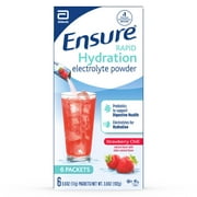 Ensure Rapid Hydration Electrolyte Powder, Prebiotics to Support Digestive Health, Strawberry Chill, Electrolyte Drink Powder Packets, 0.6 oz, (6 Count)