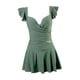 thumbnail image 2 of Traje de baño con falda para mujer, traje de baño sin mangas con escote en V profundo, de para viajes, playa, fiesta, piscina, spa y vacaciones. M, 2 of 8