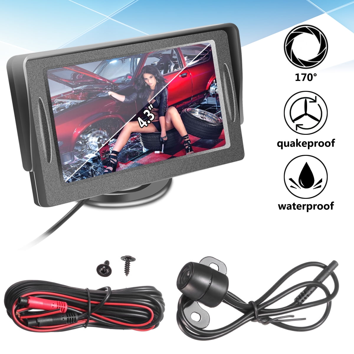 4.3 Inch TFT LCD Monitor Car Rear View System Night Vision Reversing