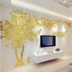 thumbnail image 1 of BRILLAR Adhesivo de pared de árbol DIY 3D para decoración del hogar, perfecto para sala de estar, dormitorio o habitación de niños (dorado, tamaño pequeño, 200 x 100 cm), 1 of 5