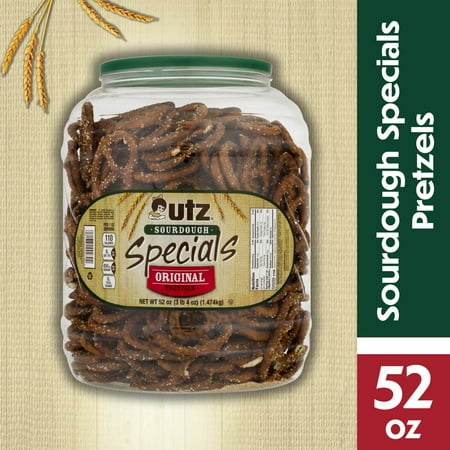 (2 pack) 52 oz Utz Original Sourdough Specials Pretzels Barrel