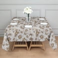 thumbnail image 3 of Beige Daisy Pattern Square Tablecloth,Waterproof Square Table Cover,Wipeable Spillproof Washable Table Cover for Home Kitchen Party Decor 60"x60"(152x152cm), 3 of 6