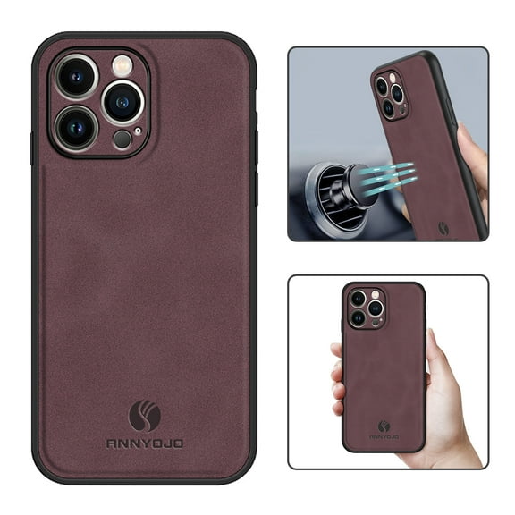 Nalacover Case for iPhone 12 Pro,Slim Luxury Premium PU Leather Non-Slip Grip Shockproof Bumper Anti-Scratch [ with Tempered Glass Screen Protector ] Cases For iPhone 12 Pro, Wine Red