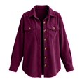 thumbnail image 5 of Shackets for Women Waffle Knit Tops Long Sleeve Button Down Shirt Fall Jackets Outfits Corduroy Jacket Womens Shackets Jacket Plus Size Long Sleeve Shirts Blouses Tops, 5 of 5