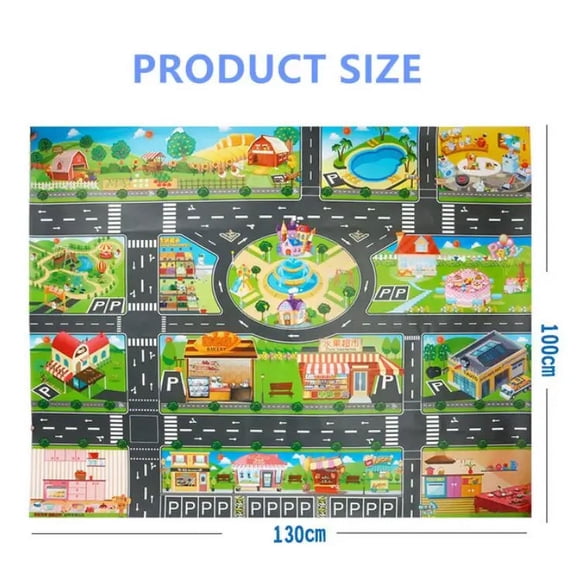 Baby Play Mat City Traffic Car Park Waterproof Parking Lot Kids Playmat Kids Rug Boy Girl Educational Toys for Children Map ​