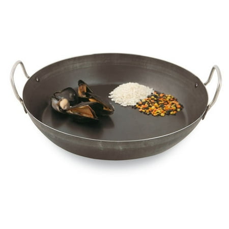 - Paderno World Cuisine Paella Pan, Black Steel, DIA 12 1/2