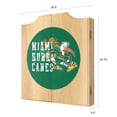 thumbnail image 3 of University of Miami Sebastian Smoke Dart Board Cabinet Set with 6 Steel Tip Darts, 3 of 7